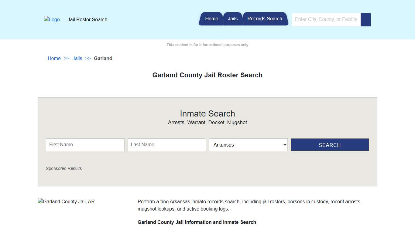 Garland County Jail Roster Search | Jail Roster Search